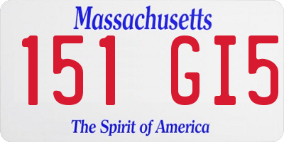 MA license plate 151GI5