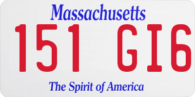 MA license plate 151GI6
