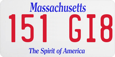 MA license plate 151GI8