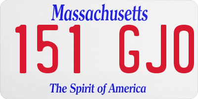 MA license plate 151GJ0