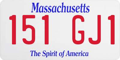 MA license plate 151GJ1
