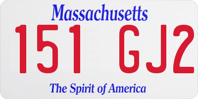 MA license plate 151GJ2