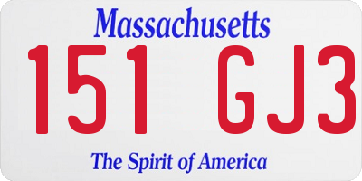 MA license plate 151GJ3