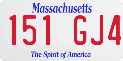 MA license plate 151GJ4