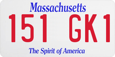 MA license plate 151GK1