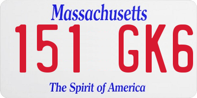 MA license plate 151GK6