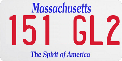 MA license plate 151GL2