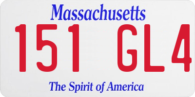 MA license plate 151GL4