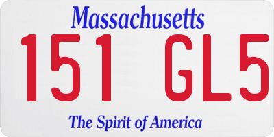 MA license plate 151GL5