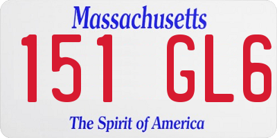 MA license plate 151GL6