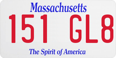 MA license plate 151GL8