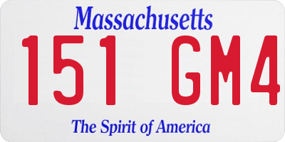 MA license plate 151GM4