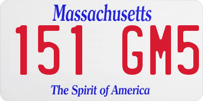 MA license plate 151GM5