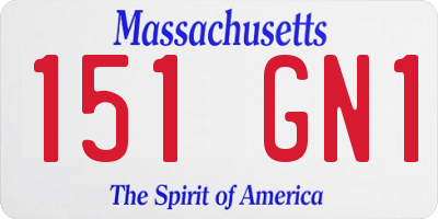 MA license plate 151GN1