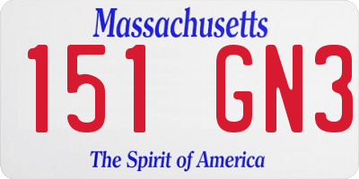 MA license plate 151GN3