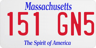 MA license plate 151GN5