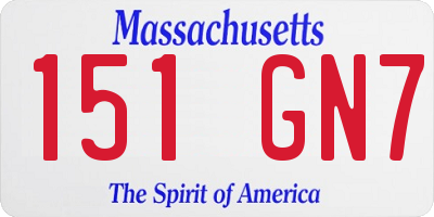 MA license plate 151GN7