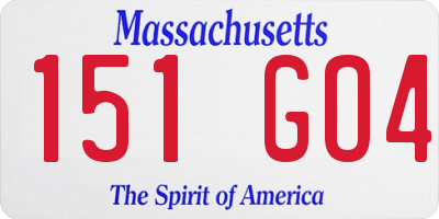 MA license plate 151GO4