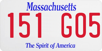 MA license plate 151GO5