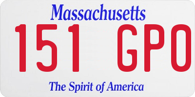 MA license plate 151GP0
