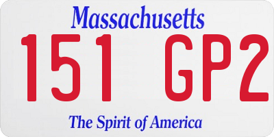 MA license plate 151GP2