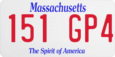 MA license plate 151GP4
