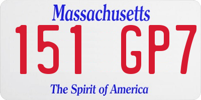 MA license plate 151GP7