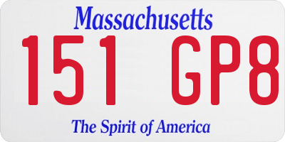 MA license plate 151GP8