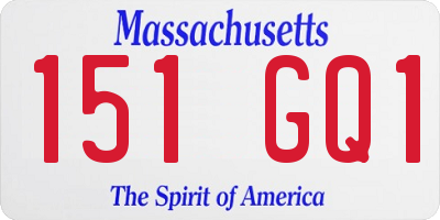 MA license plate 151GQ1