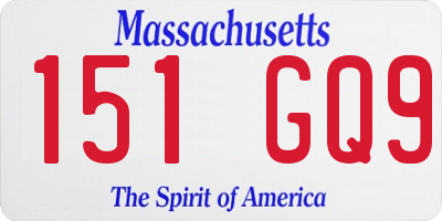 MA license plate 151GQ9