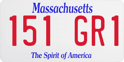 MA license plate 151GR1