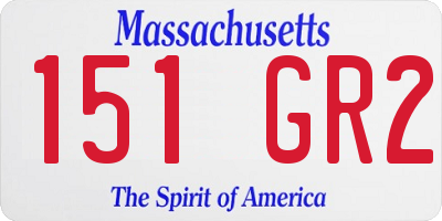 MA license plate 151GR2