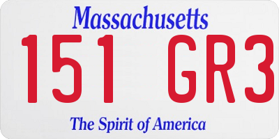 MA license plate 151GR3