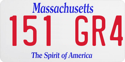 MA license plate 151GR4
