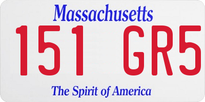 MA license plate 151GR5