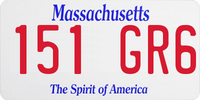 MA license plate 151GR6