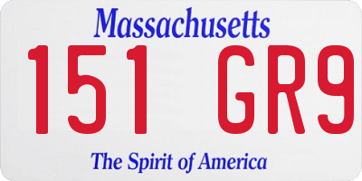 MA license plate 151GR9