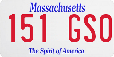 MA license plate 151GS0