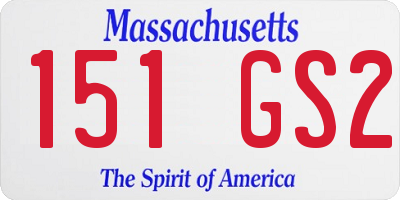 MA license plate 151GS2