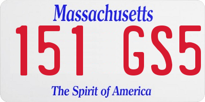 MA license plate 151GS5