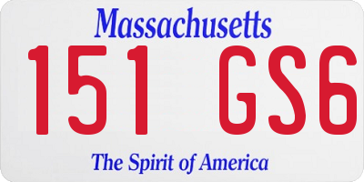 MA license plate 151GS6