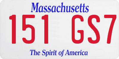 MA license plate 151GS7