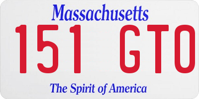 MA license plate 151GT0