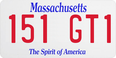 MA license plate 151GT1