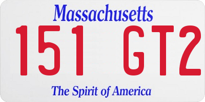 MA license plate 151GT2