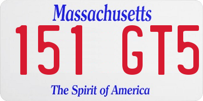 MA license plate 151GT5