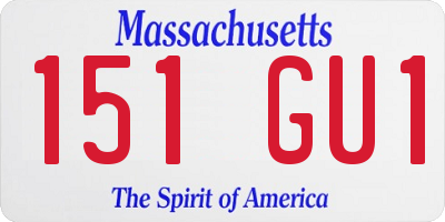 MA license plate 151GU1