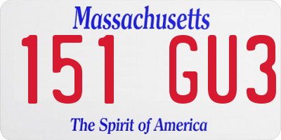 MA license plate 151GU3