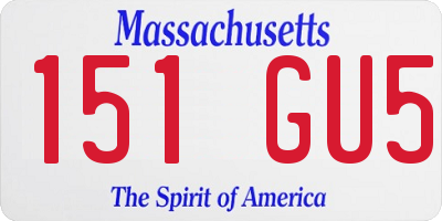 MA license plate 151GU5