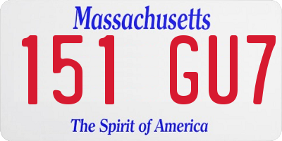 MA license plate 151GU7